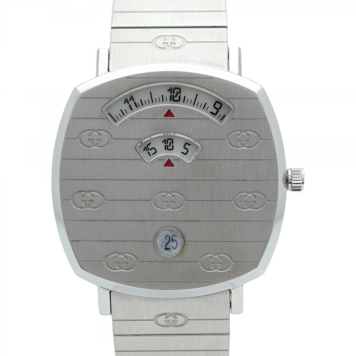【5wwh0316】グッチ グリップ 157.4 白文字盤【中古】腕時計 メンズ