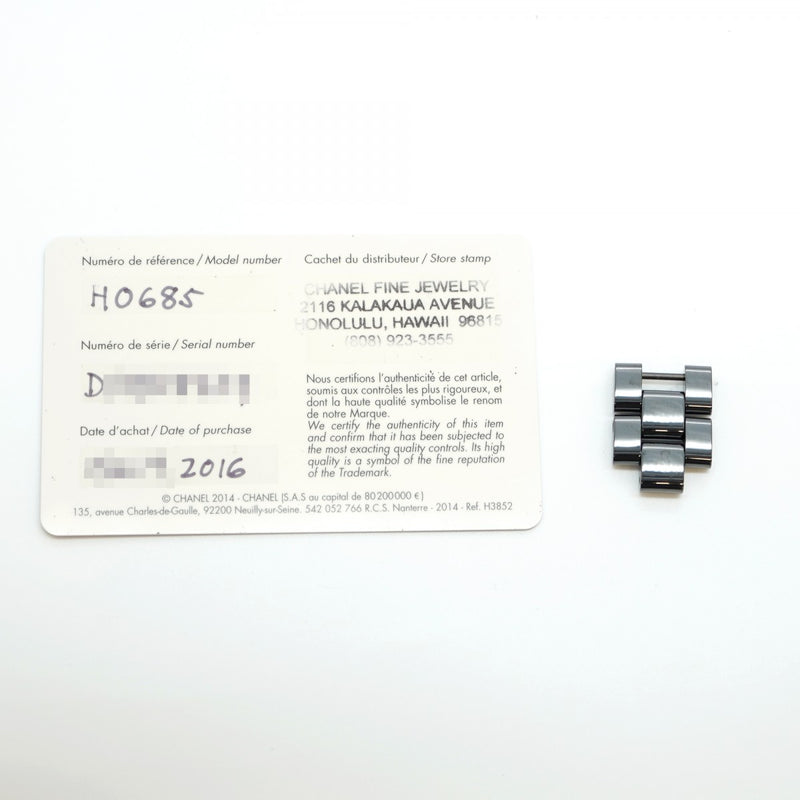【5wwh0356】シャネル J12 H0685 黒文字盤【中古】腕時計 メンズ