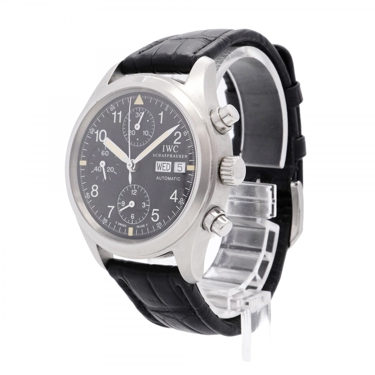 【5wwi0052】IWC アイダブリューシー シャフハウゼン メカニカルフリーガー 3706-03 黒文字盤【中古】腕時計 メンズ