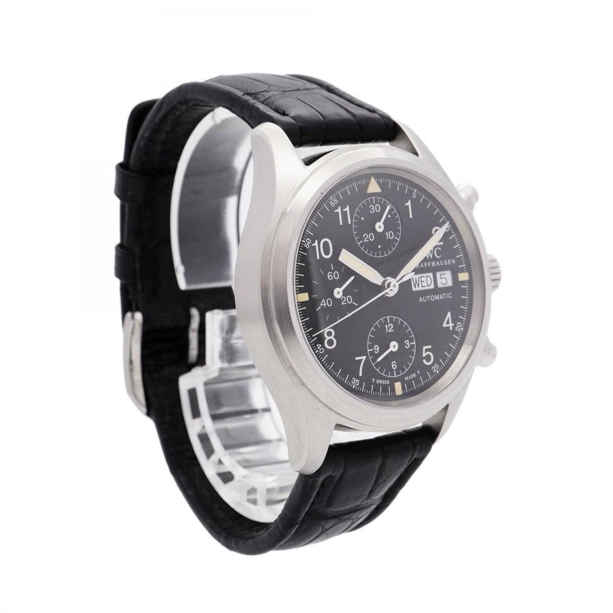 【5wwi0052】IWC アイダブリューシー シャフハウゼン メカニカルフリーガー 3706-03 黒文字盤【中古】腕時計 メンズ