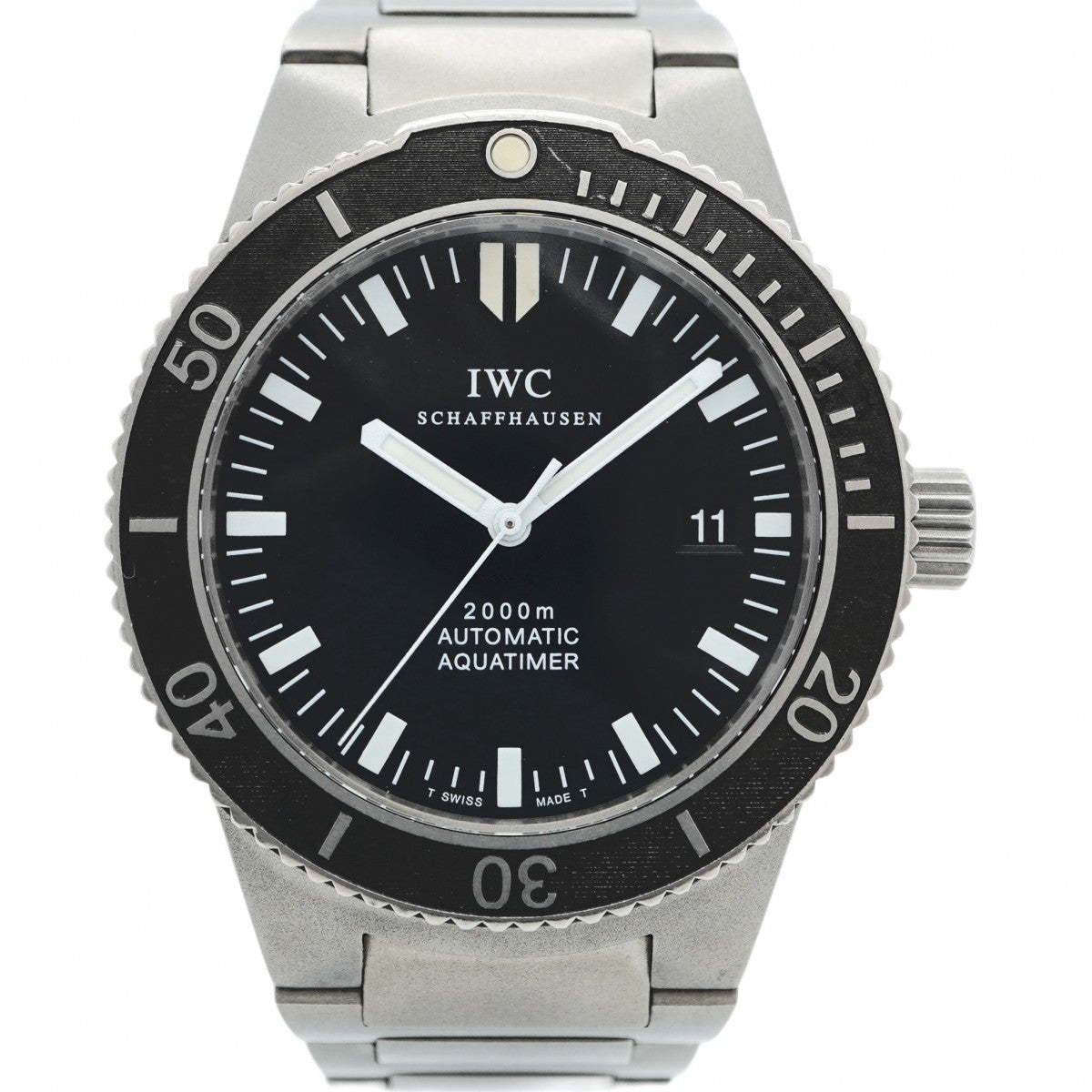 【5wwi0056】IWC アイダブリューシー シャフハウゼン アクアタイマー IW353601 黒文字盤【中古】腕時計 メンズ