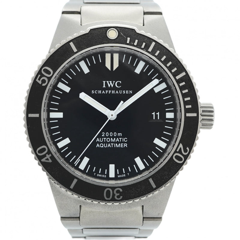 【5wwi0056】IWC アイダブリューシー シャフハウゼン アクアタイマー IW353601 黒文字盤【中古】腕時計 メンズ