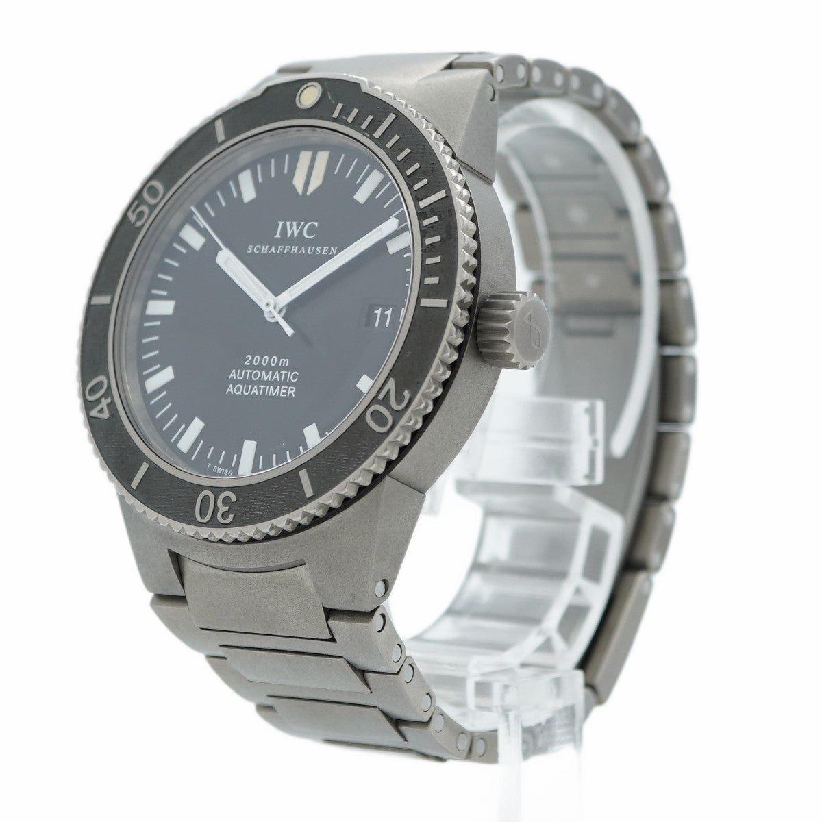 【5wwi0056】IWC アイダブリューシー シャフハウゼン アクアタイマー IW353601 黒文字盤【中古】腕時計 メンズ