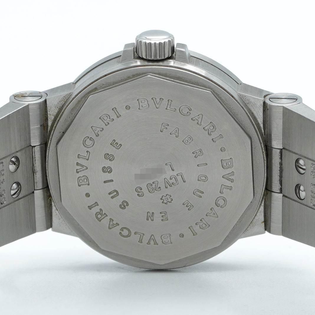 ★SALE【5wwi0189】ブルガリ ディアゴノ LCV29S 黒文字盤【中古】腕時計 レディース