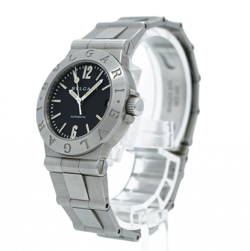 ★SALE【5wwi0189】ブルガリ ディアゴノ LCV29S 黒文字盤【中古】腕時計 レディース