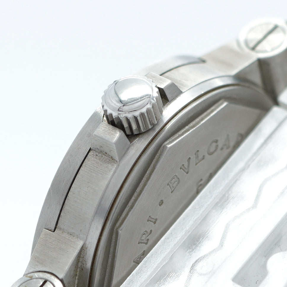 ★SALE【5wwi0189】ブルガリ ディアゴノ LCV29S 黒文字盤【中古】腕時計 レディース