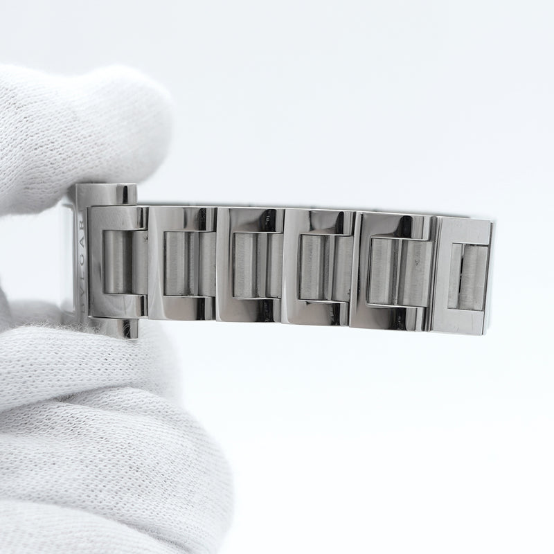 ★SALE【5wwi0201】ブルガリ レッタンロゴ RT39S 黒文字盤【中古】腕時計 レディース