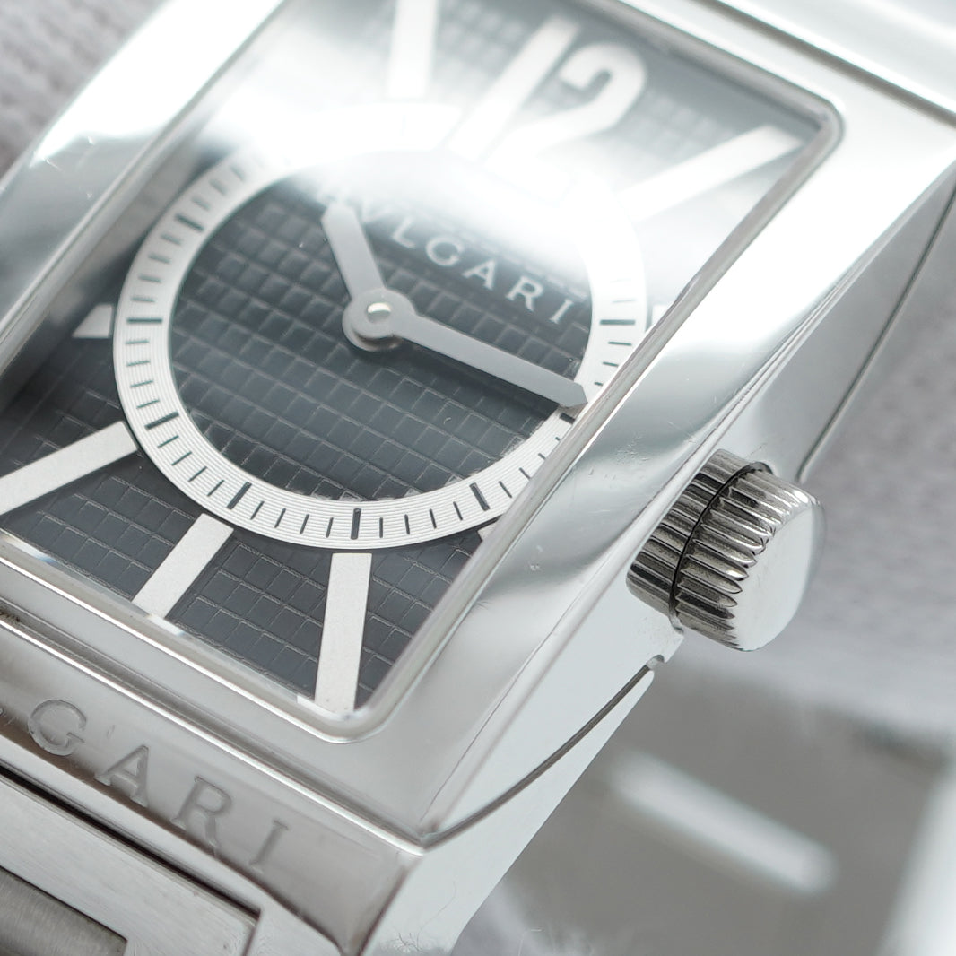 ★SALE【5wwi0201】ブルガリ レッタンロゴ RT39S 黒文字盤【中古】腕時計 レディース