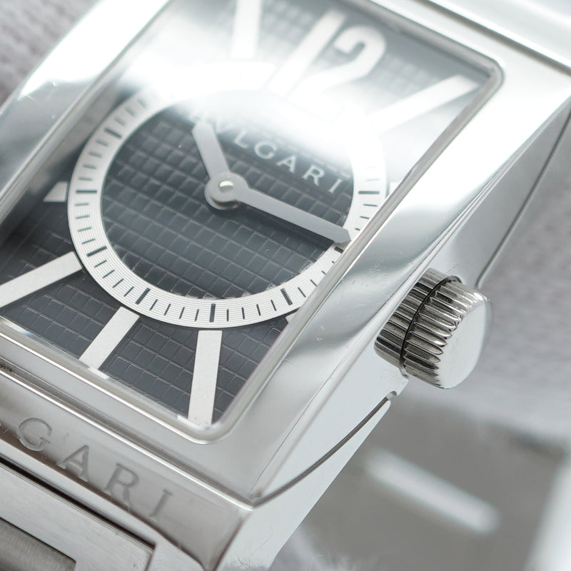 ★SALE【5wwi0201】ブルガリ レッタンロゴ RT39S 黒文字盤【中古】腕時計 レディース