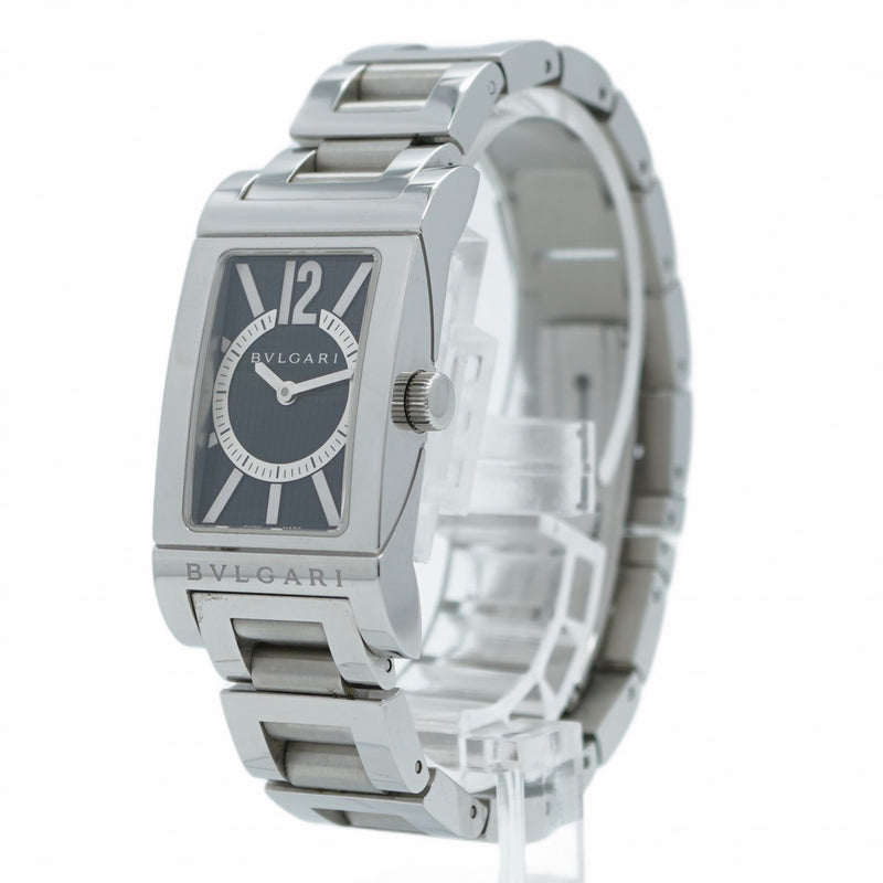 ★SALE【5wwi0201】ブルガリ レッタンロゴ RT39S 黒文字盤【中古】腕時計 レディース