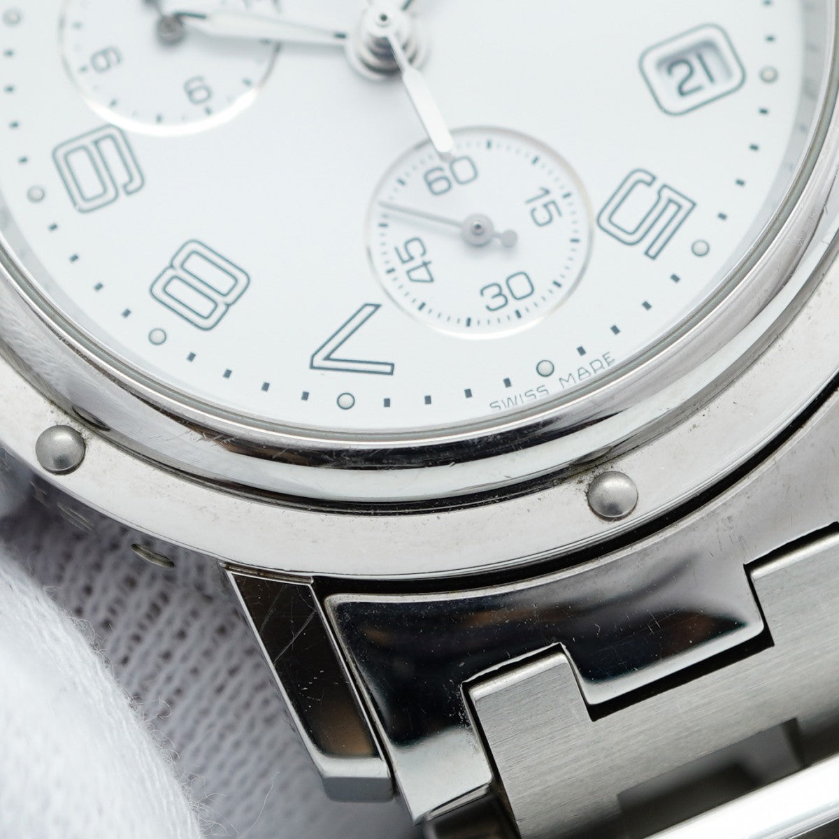 ★最終価格★SALE【5wwi0217】エルメス クリッパー クロノ CL1.910 白文字盤【中古】腕時計 メンズ