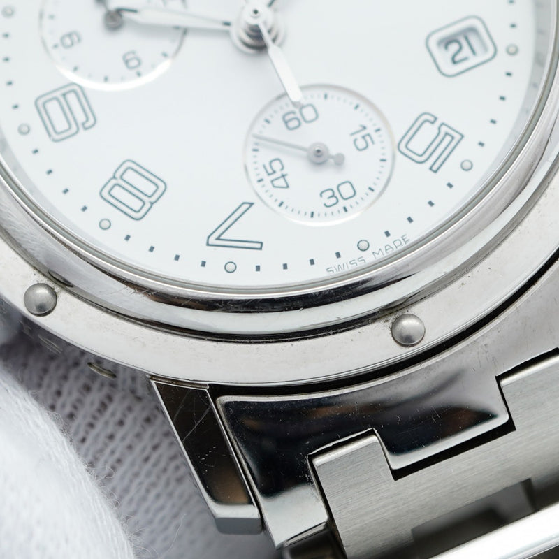 ★最終価格★SALE【5wwi0217】エルメス クリッパー クロノ CL1.910 白文字盤【中古】腕時計 メンズ