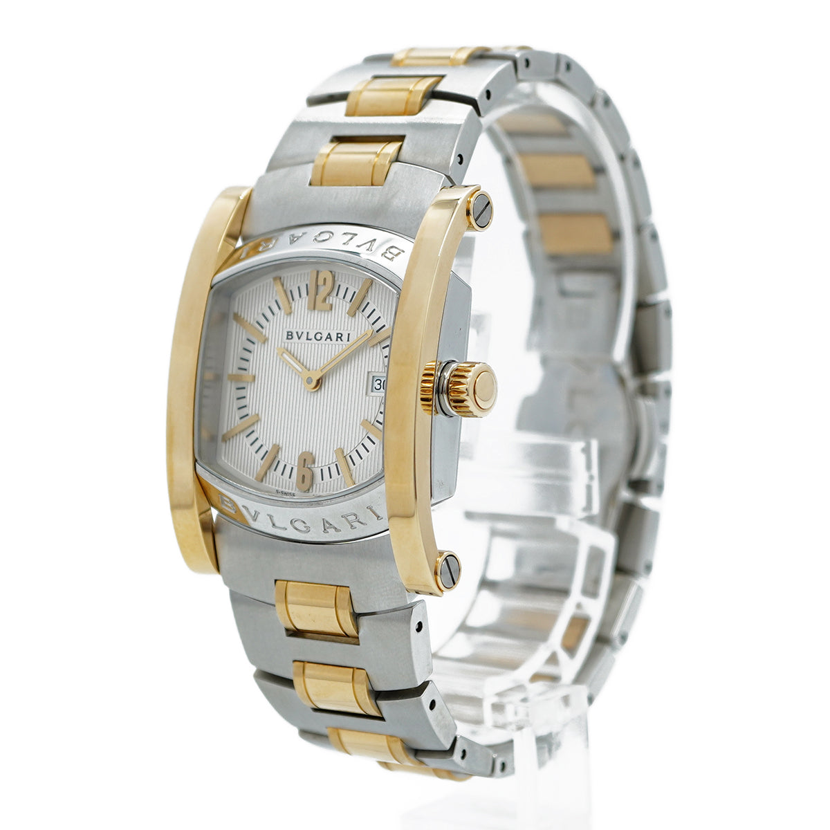 ★SALE【5wwm0019】ブルガリ アショーマ AA39SG アイボリー文字盤【中古】腕時計 メンズ