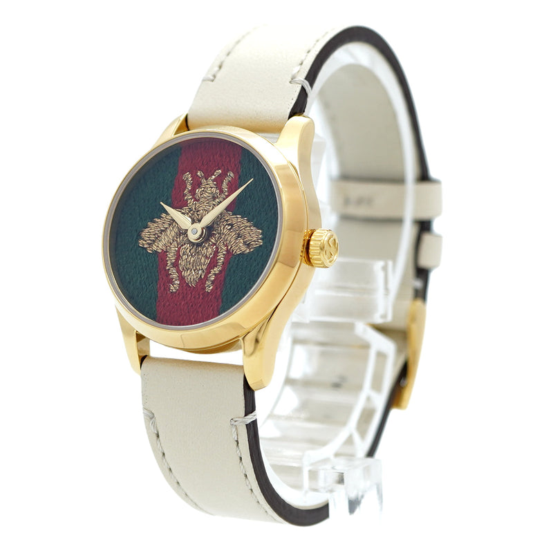 希少 aiko 着! GUCCI “ BOSCO ” 腕時計 正規品 5wwm0077】グッチ Gタイムレス YA1265009 ゴールド/グリーン