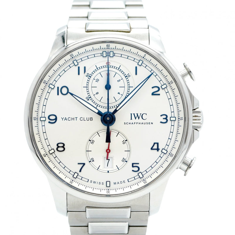 ★最終価格★SALE【5wwm0117】IWC アイダブリューシー シャフハウゼン ポルトギーゼヨットクラブ クロノグラフ IW390702 シルバー文字盤【中古】腕時計 メンズ