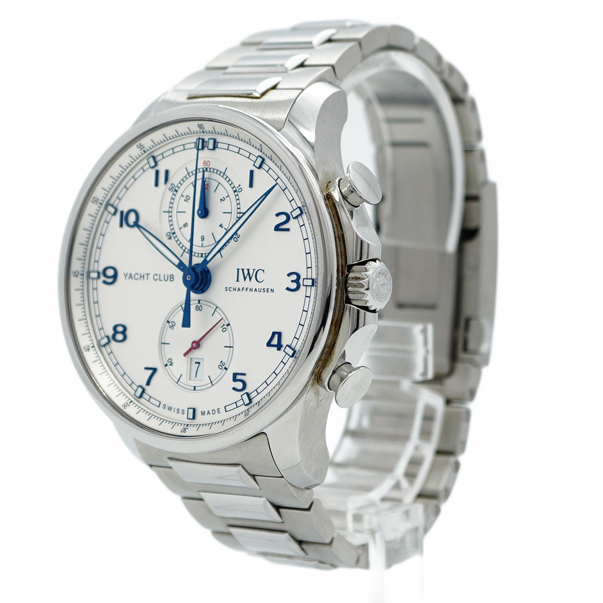 ★最終価格★SALE【5wwm0117】IWC アイダブリューシー シャフハウゼン ポルトギーゼヨットクラブ クロノグラフ IW390702 シルバー文字盤【中古】腕時計 メンズ