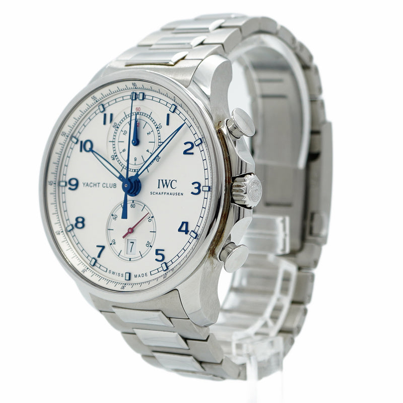 ★最終価格★SALE【5wwm0117】IWC アイダブリューシー シャフハウゼン ポルトギーゼヨットクラブ クロノグラフ IW390702 シルバー文字盤【中古】腕時計 メンズ