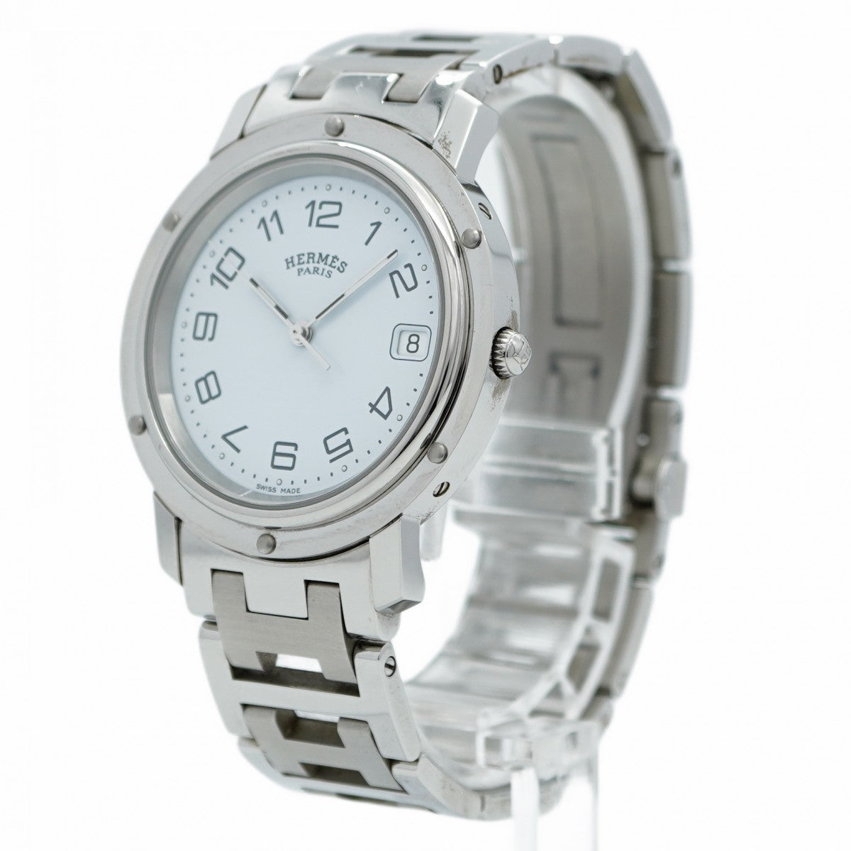 ★最終価格★SALE【5wwm0140】エルメス クリッパー CL6.710 白文字盤【中古】腕時計 メンズ