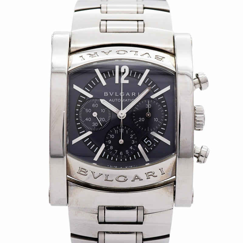 ★最終価格【5wwm0176】ブルガリ アショーマ AA44SCH ネイビー文字盤【中古】腕時計 メンズ