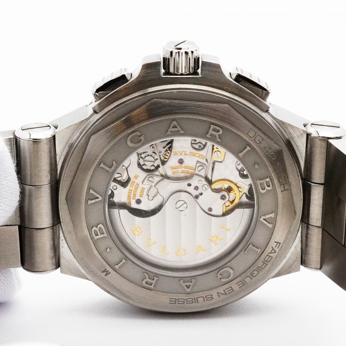 ★最終価格★SALE【5wwm0180】ブルガリ ディアゴノ DG42SCH シルバー/ブラック文字盤【中古】腕時計 メンズ