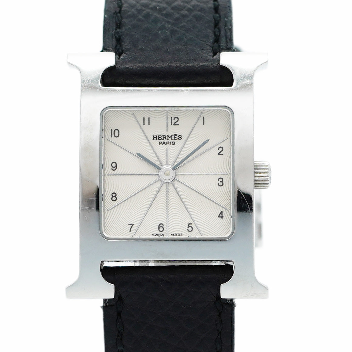 【5wwm0224】エルメス Hウォッチ HH1.210 アイボリー文字盤【中古】腕時計 レディース