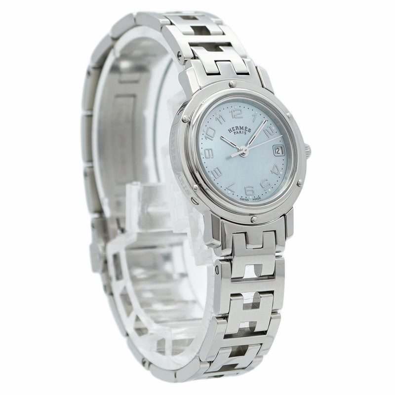 【5wwm0228】エルメス クリッパー CL4.210 青文字盤【中古】腕時計 レディース