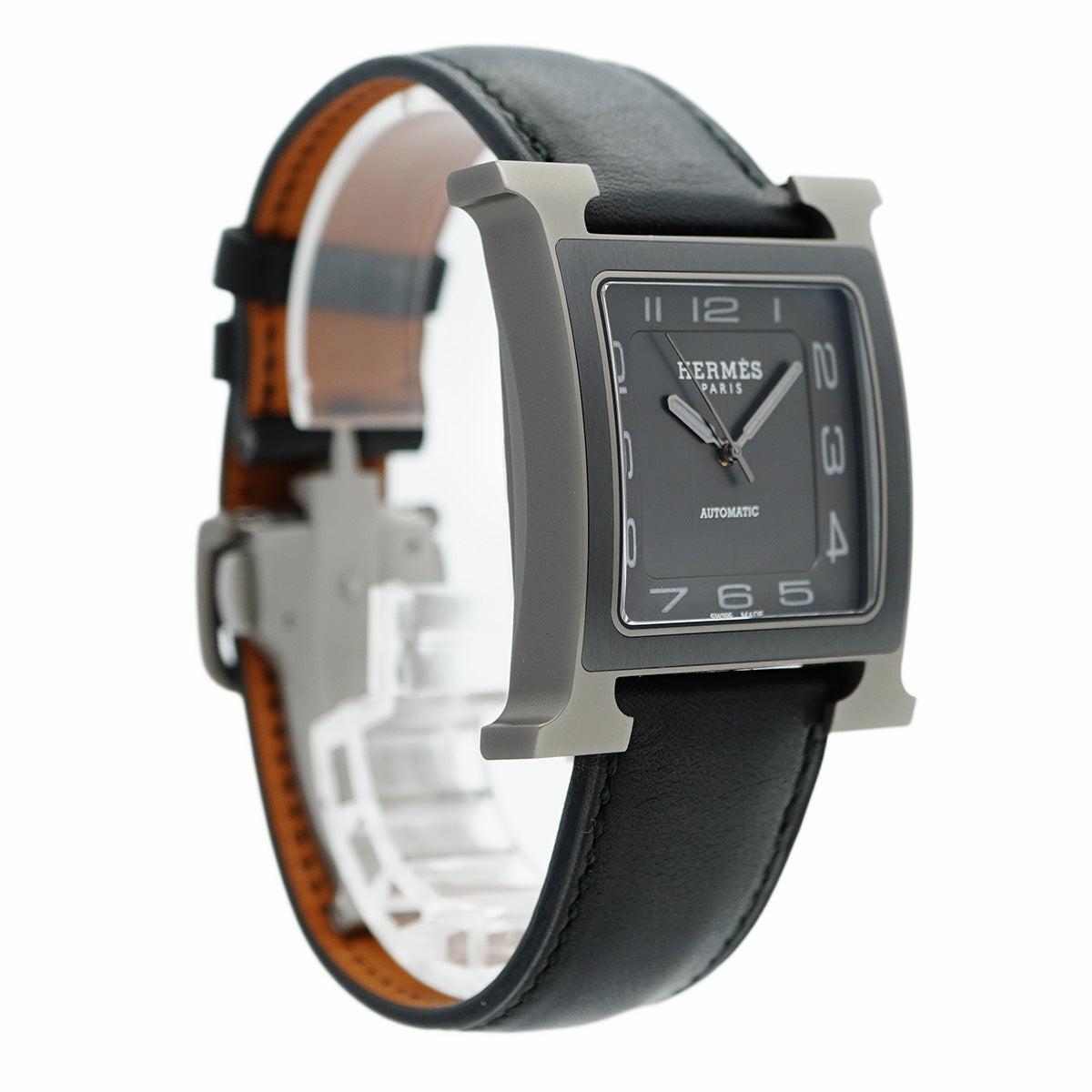 ★SALE【5wwm0248】エルメス Hウォッチ HH5.841 グレー文字盤【中古】腕時計 メンズ