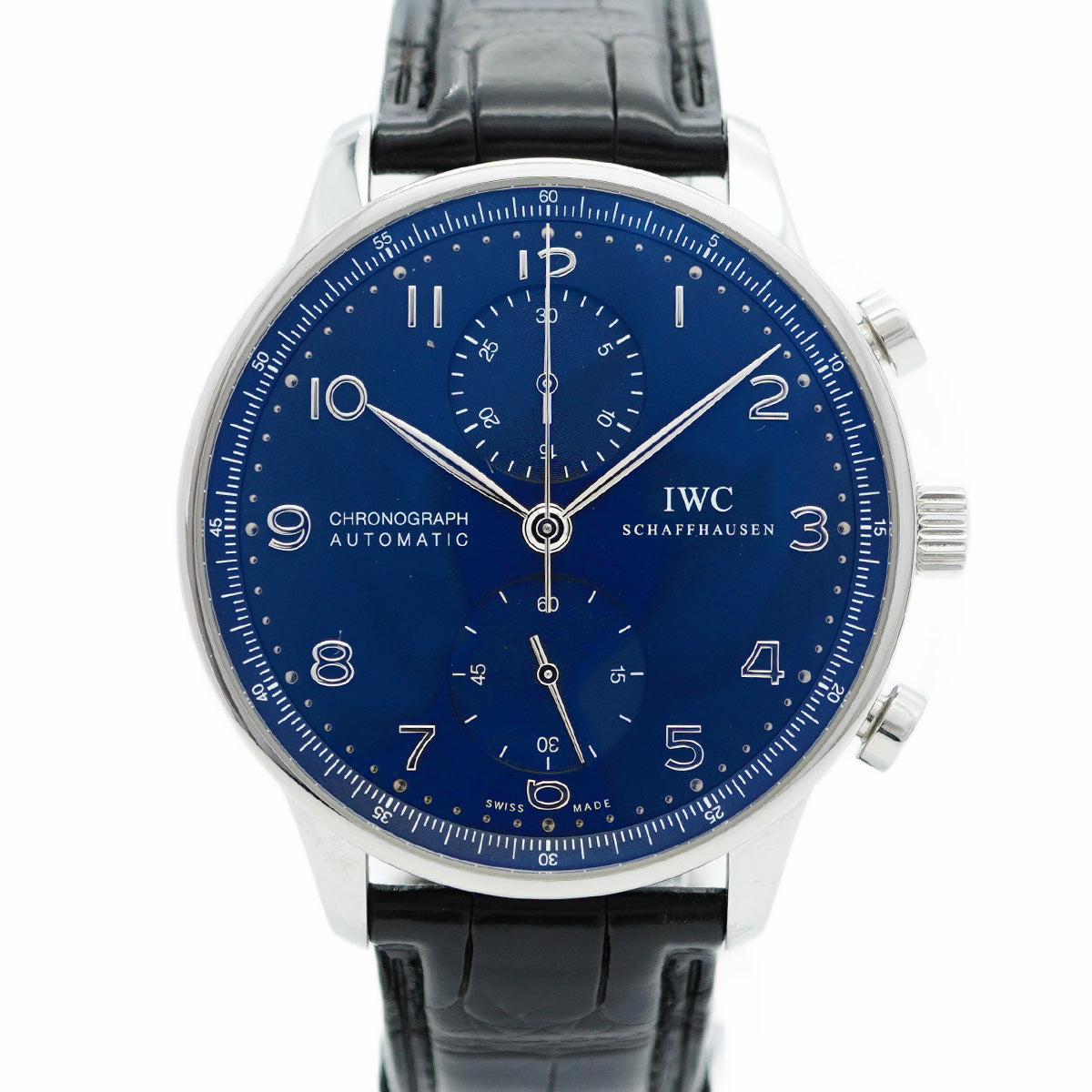 ★SALE【5wwm0252】IWC アイダブリューシー シャフハウゼン ポルトギーゼ IW371491 ネイビー文字盤【中古】腕時計 メンズ