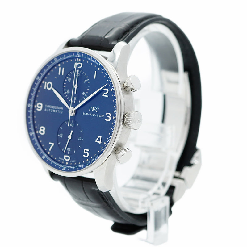 ★SALE【5wwm0252】IWC アイダブリューシー シャフハウゼン ポルトギーゼ IW371491 ネイビー文字盤【中古】腕時計 メンズ