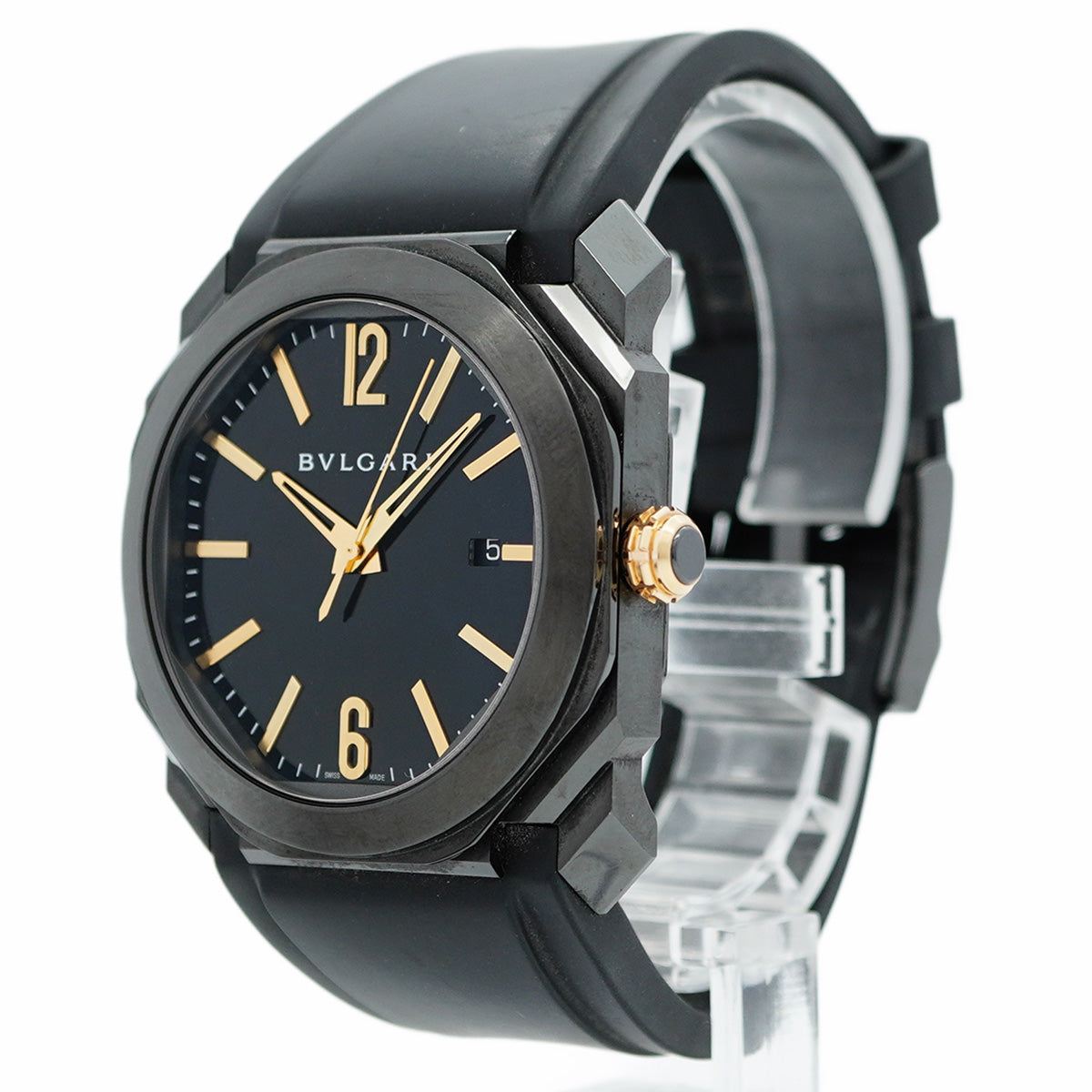 ★SALE【5wwm0254】ブルガリ オクト ウルトラネロ BG041BBSVD 黒文字盤【中古】腕時計 メンズ