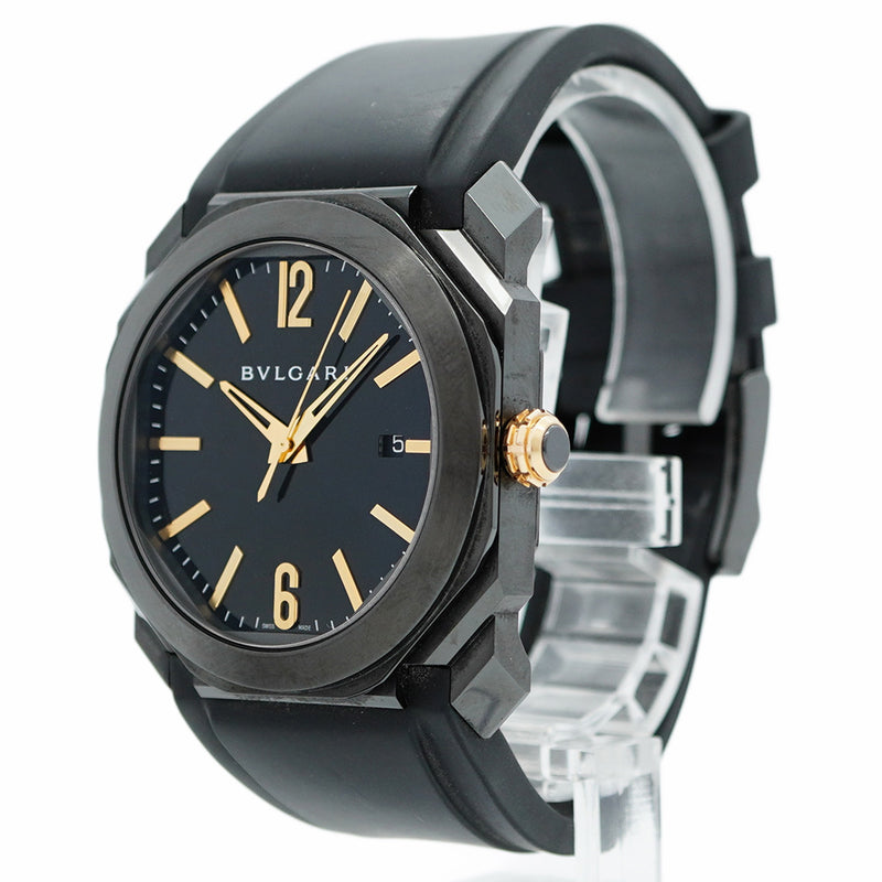 ★SALE【5wwm0254】ブルガリ オクト ウルトラネロ BG041BBSVD 黒文字盤【中古】腕時計 メンズ
