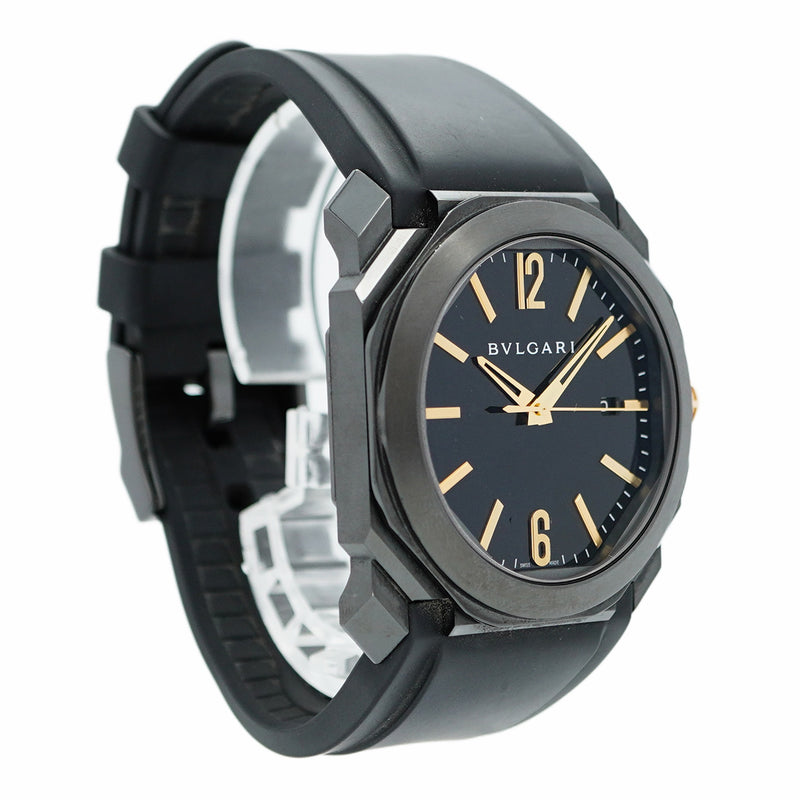 ★SALE【5wwm0254】ブルガリ オクト ウルトラネロ BG041BBSVD 黒文字盤【中古】腕時計 メンズ