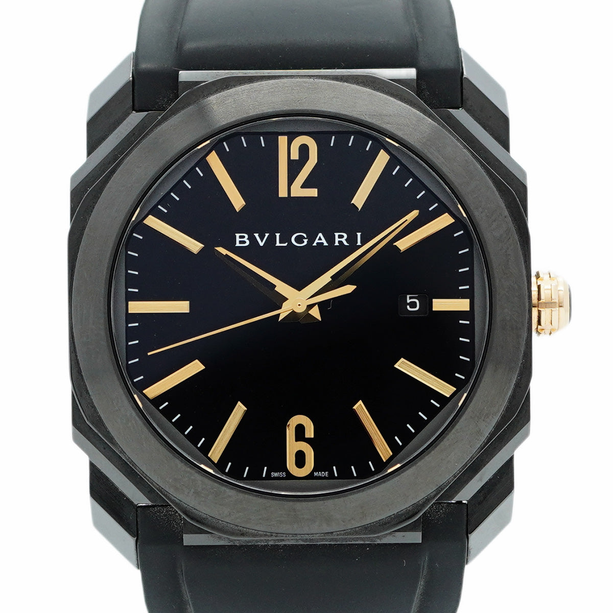 ★SALE【5wwm0254】ブルガリ オクト ウルトラネロ BG041BBSVD 黒文字盤【中古】腕時計 メンズ