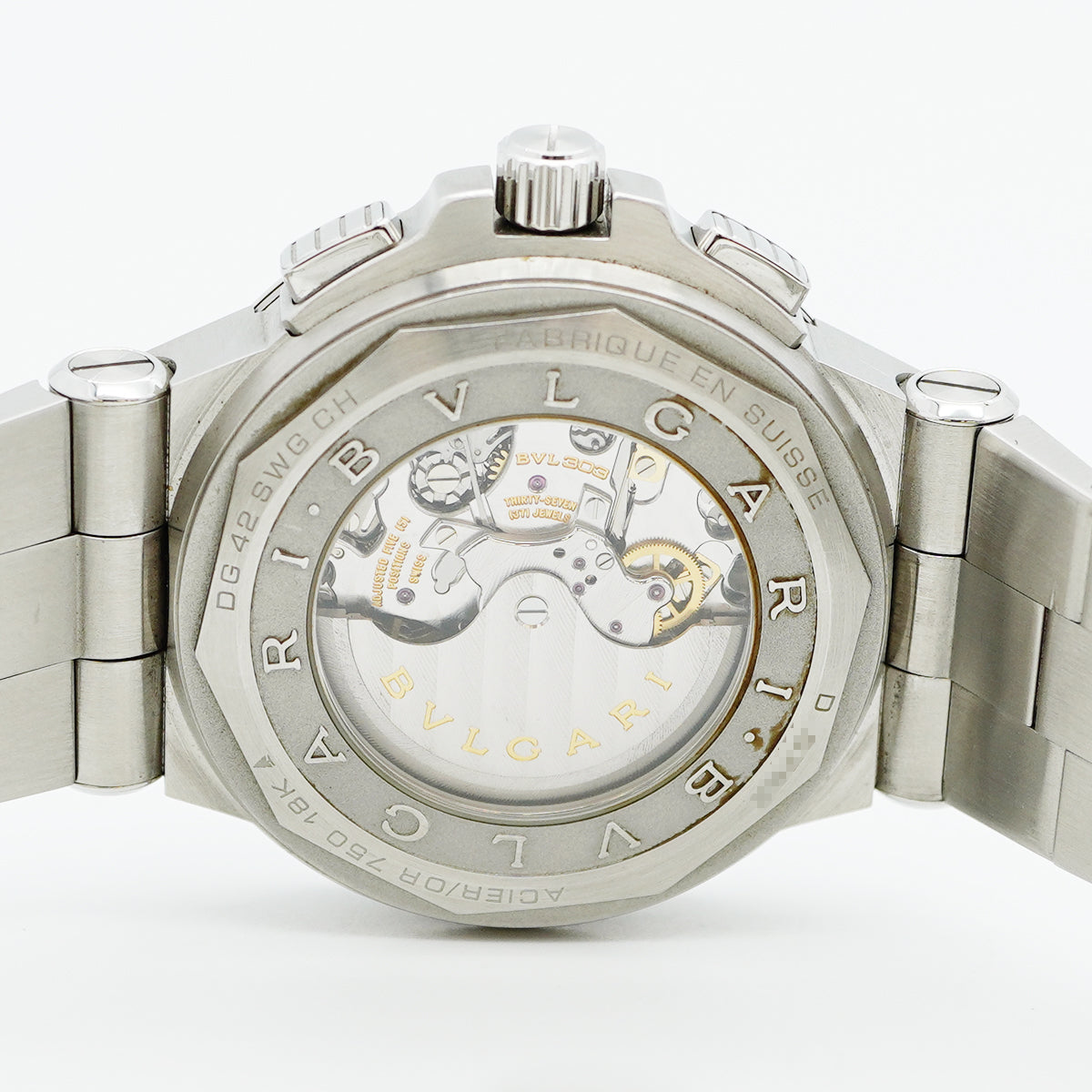 【5wwm0285】ブルガリ ディアゴノ カリブロ303 DG42C14SWGSDCH グレー文字盤【中古】腕時計 メンズ