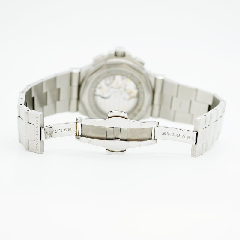 【5wwm0285】ブルガリ ディアゴノ カリブロ303 DG42C14SWGSDCH グレー文字盤【中古】腕時計 メンズ