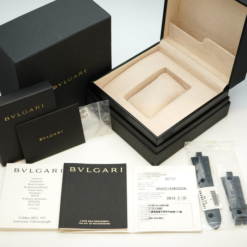 【5wwm0285】ブルガリ ディアゴノ カリブロ303 DG42C14SWGSDCH グレー文字盤【中古】腕時計 メンズ