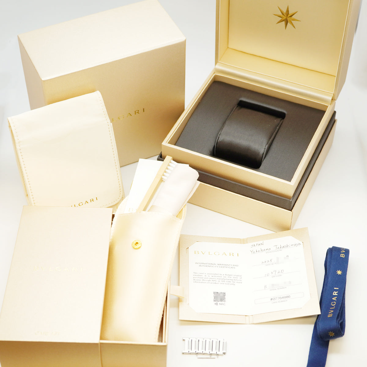 【5wwm0286】ブルガリ ブルガリブルガリ BB41S 青文字盤【中古】腕時計 メンズ