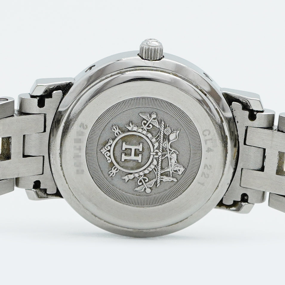 【5wwm0288】エルメス クリッパー CL4.221 ピンク文字盤【中古】腕時計 レディース