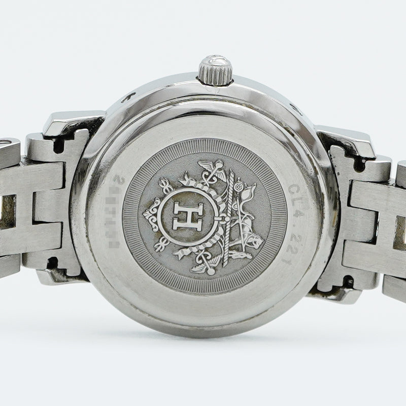 【5wwm0288】エルメス クリッパー CL4.221 ピンク文字盤【中古】腕時計 レディース