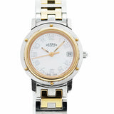 【5wwm0288】エルメス クリッパー CL4.221 ピンク文字盤【中古】腕時計 レディース