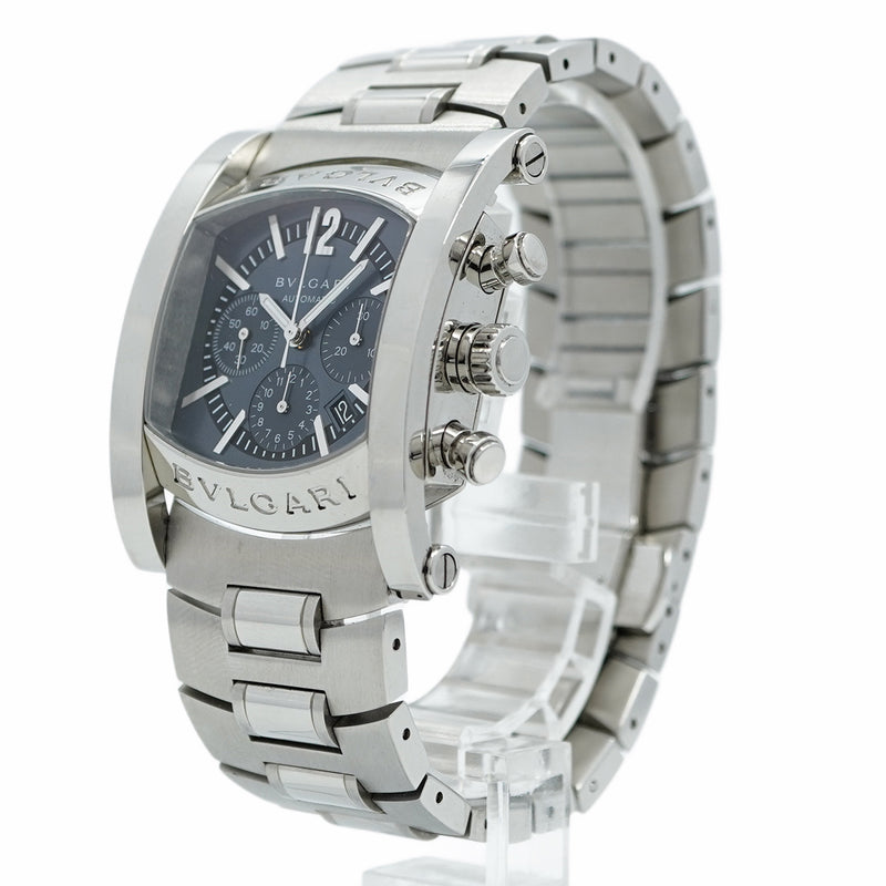 【5wwm0298】ブルガリ アショーマ AA44SCH グレー文字盤【中古】腕時計 メンズ