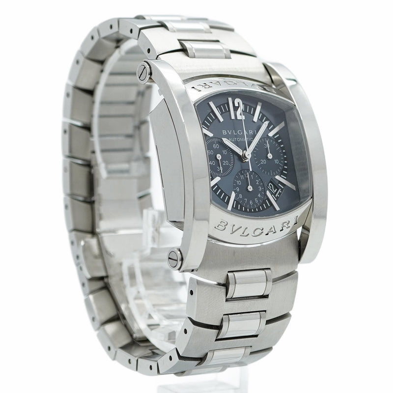 【5wwm0298】ブルガリ アショーマ AA44SCH グレー文字盤【中古】腕時計 メンズ