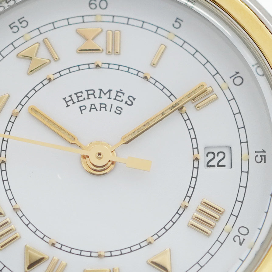【5wwm0302】エルメス キャリック CA1.220 白文字盤【中古】腕時計 レディース