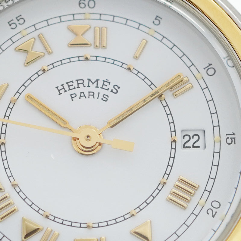 【5wwm0302】エルメス キャリック CA1.220 白文字盤【中古】腕時計 レディース