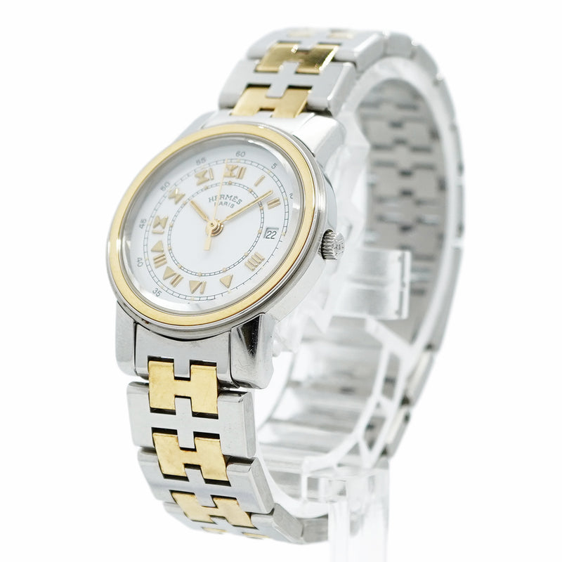 【5wwm0302】エルメス キャリック CA1.220 白文字盤【中古】腕時計 レディース