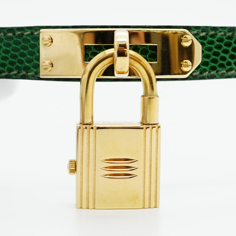 【5wwm0303】エルメス ケリーウォッチ KE1.210 グリーン文字盤【中古】腕時計 レディース