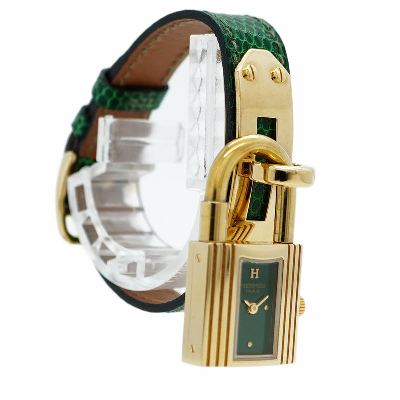 【5wwm0303】エルメス ケリーウォッチ KE1.210 グリーン文字盤【中古】腕時計 レディース