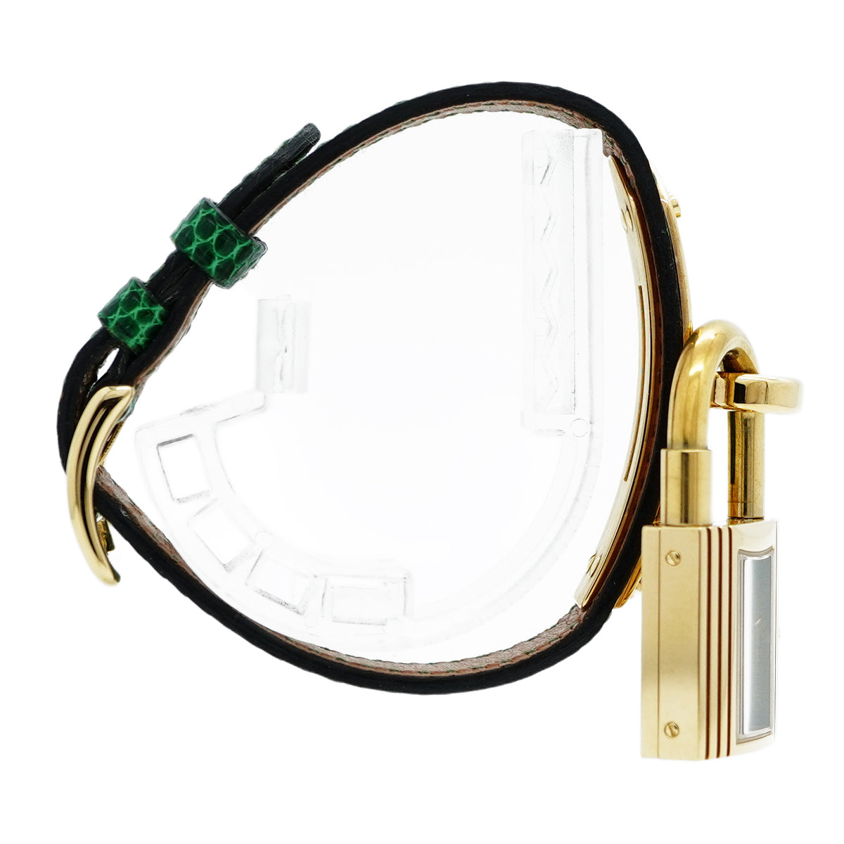 【5wwm0303】エルメス ケリーウォッチ KE1.210 グリーン文字盤【中古】腕時計 レディース