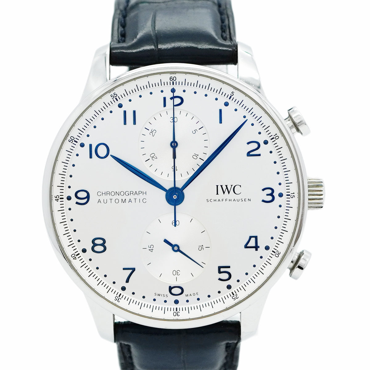 【5wwm0348】IWC アイダブリューシー シャフハウゼン ポルトギーゼ クロノグラフ IW371605 シルバー文字盤【中古】腕時計 メンズ