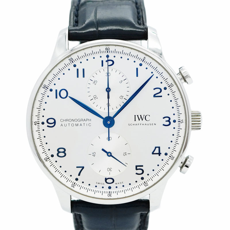 【5wwm0348】IWC アイダブリューシー シャフハウゼン ポルトギーゼ クロノグラフ IW371605 シルバー文字盤【中古】腕時計 メンズ